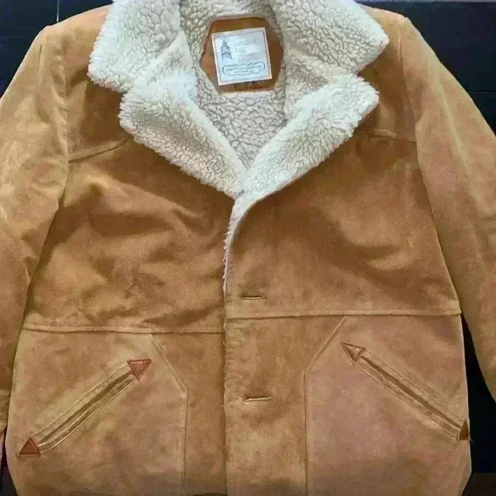 Vintage 1980’s London Fog suede shearling lined coat - Picture 1 of 10